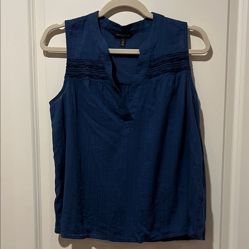 Banana Republic Deep Blue Sleeveless Blouse